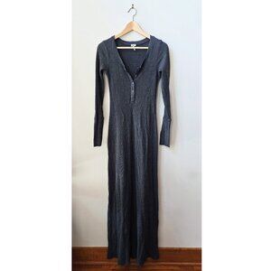 Splendid Charcoal Ribbed Long Sleeve Maxi Dress